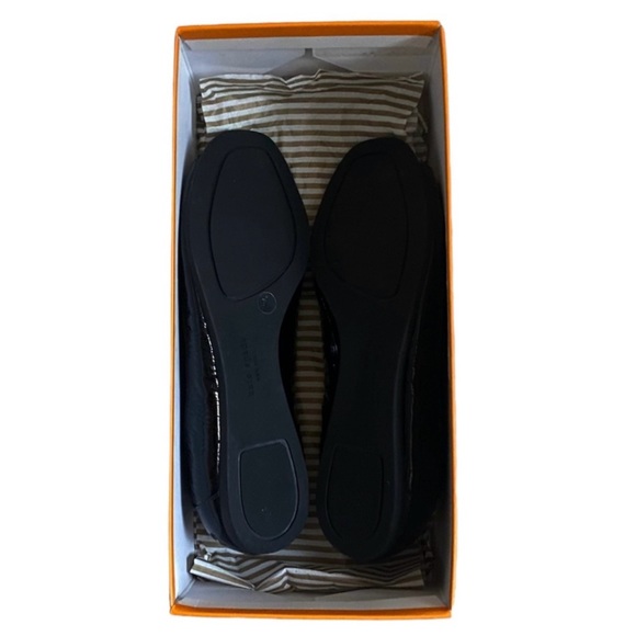 Kate Spade Black Patent Leather Bindi Open Toe Ballet Flats Size 7.5 - Picture 8 of 10
